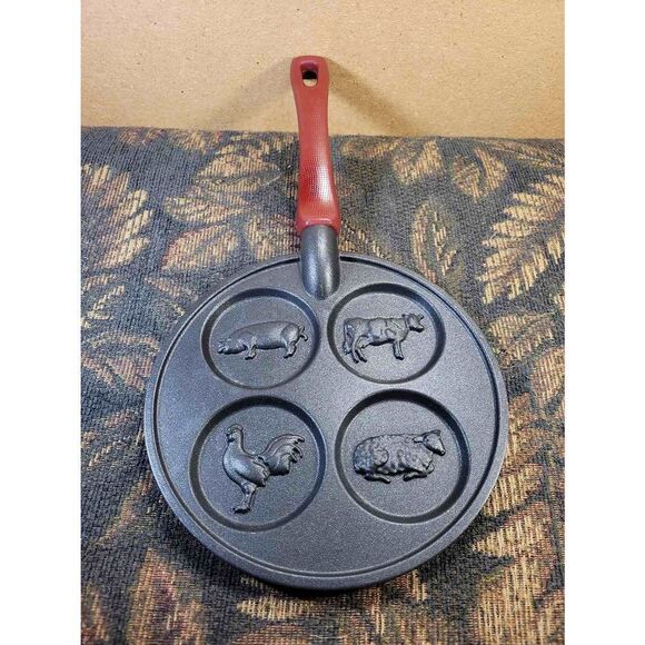 Nordic Ware Country Farm Animals Pancake Red Handle Griddle Pan - Picture 1 of 4